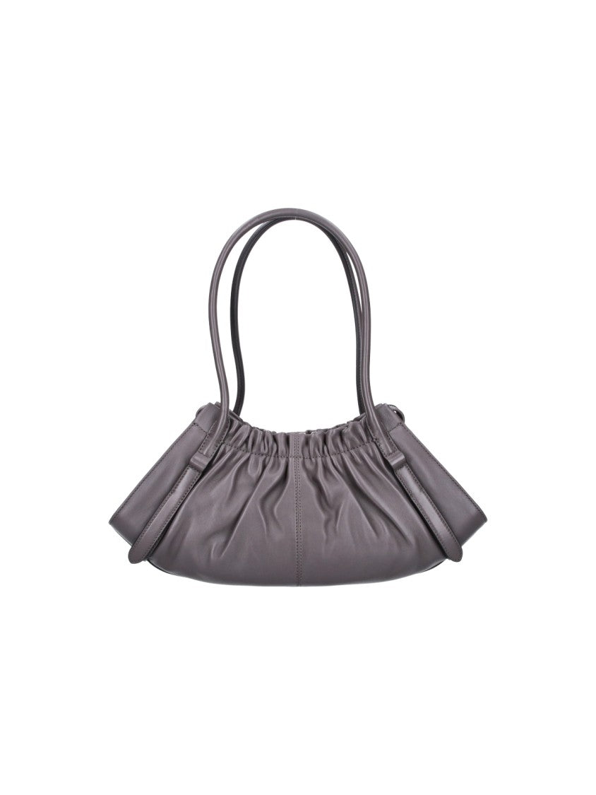 Marc Jacobs Gathered Design Leather Shoulder Bag With Padlock Charm