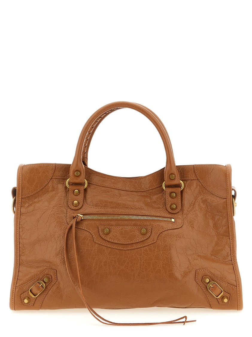 Balenciaga 'Le City M' Lambskin Studded Handbag