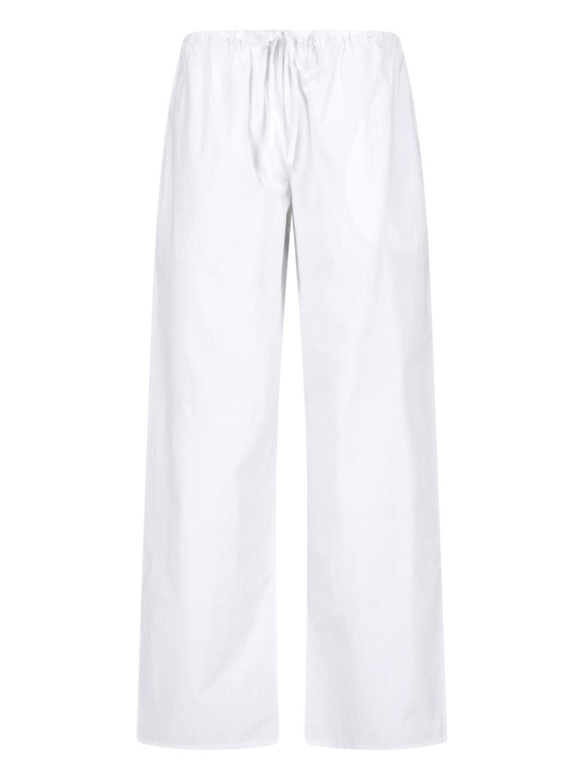 Matteau White Relaxed Wide-Leg Elastic Trousers