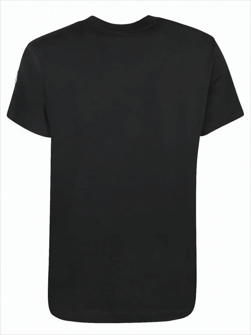 Moncler Black Cotton Short-Sleeved T-Shirt With Tonal Logo