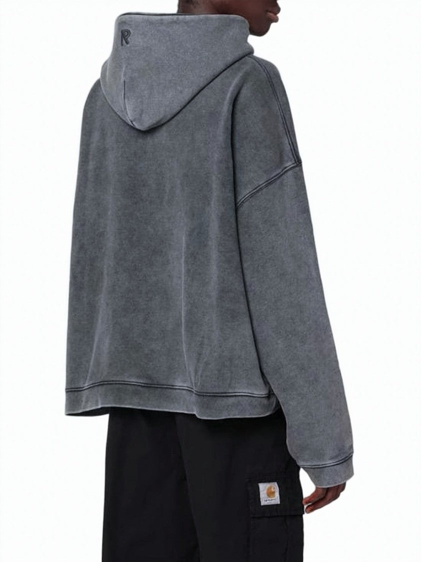 Represent Washed Charcoal Grey Oversized Hoodie