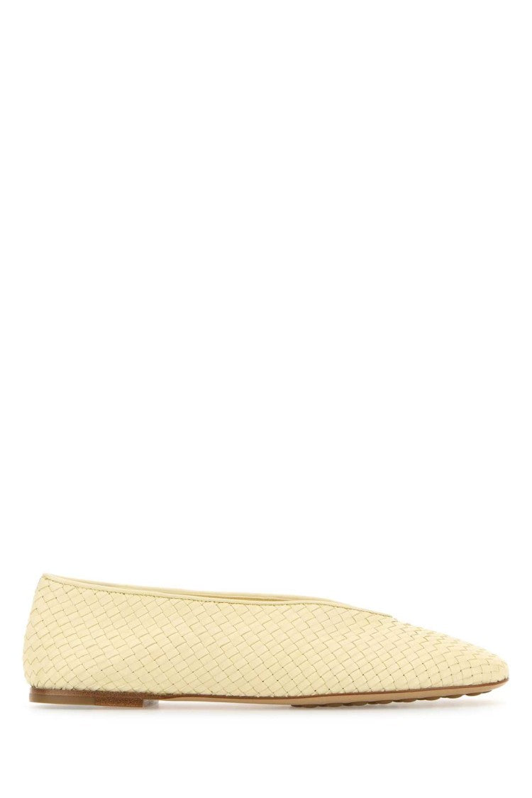 Bottega Veneta Pastel Yellow Leather Rosa Ballerinas