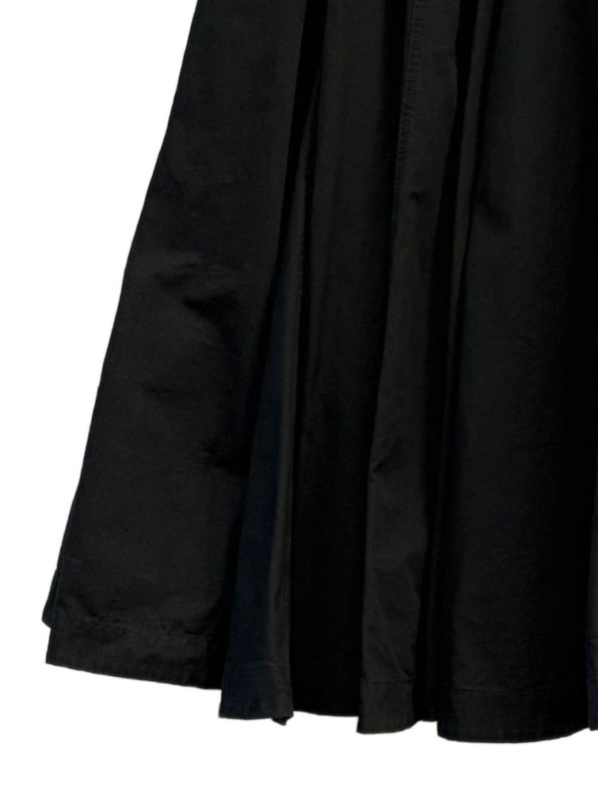 Balenciaga Flared Black Cotton Midi Skirt