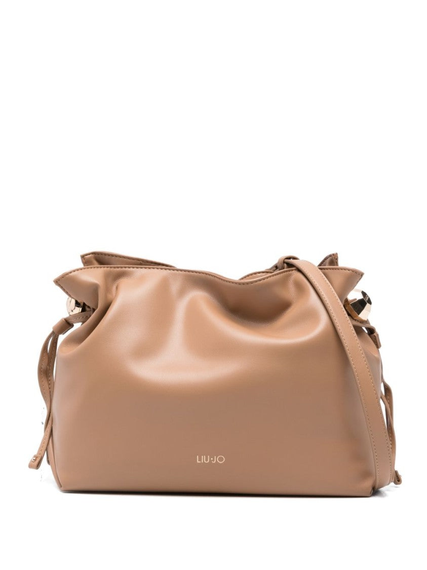 Liu Jo Camel Shoulder Bag With Drawstring Closure