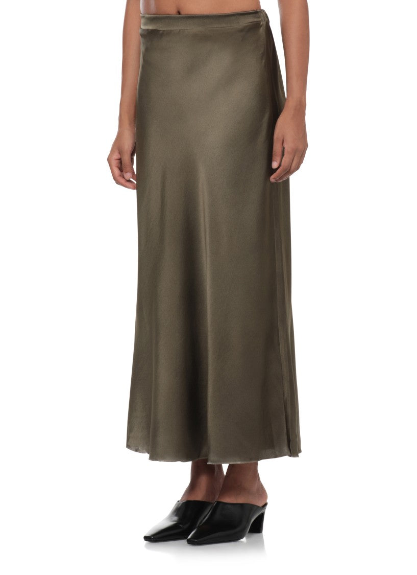 Avant Toi Flowing Silk Midi Skirt With Elastic Waistband