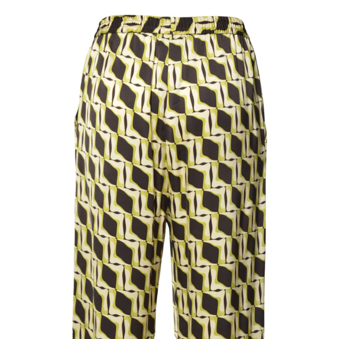 Msgm Multi-Colour Printed Viscose Satin Trousers
