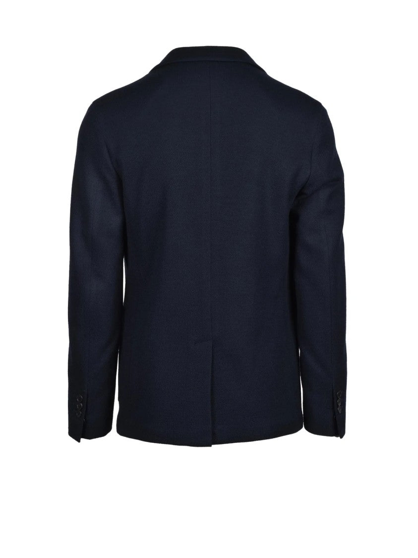 Slowear By Incotex Blue Unlined Rounded Virgin Wool-Blend Blazer