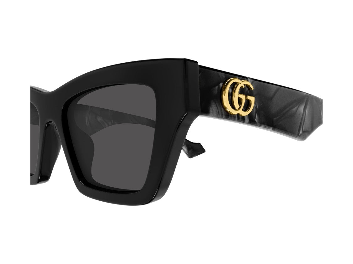 Gucci Gg1753s Gold Logo Oversized Square Sunglasses