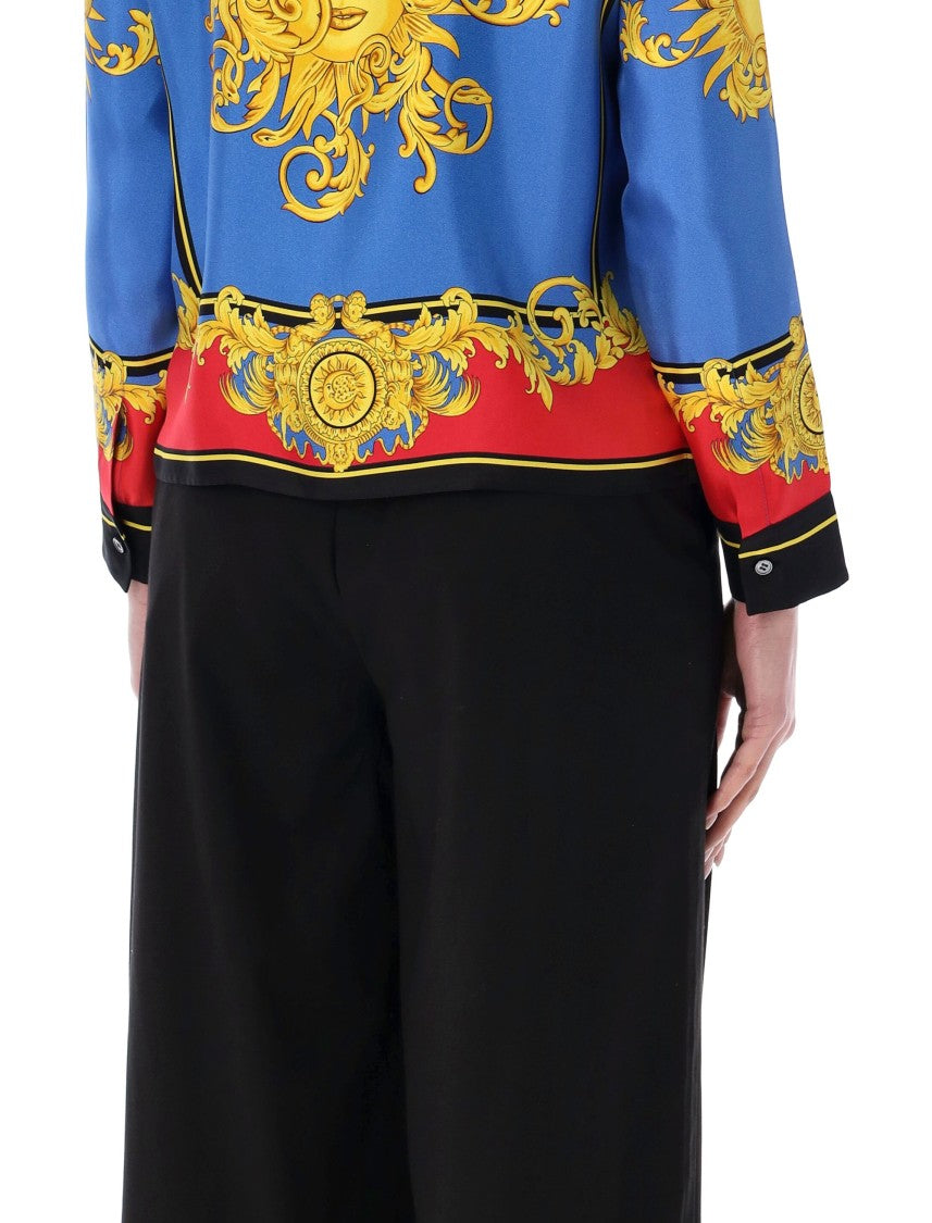 Versace The Sun Slim Fit Silk Shirt