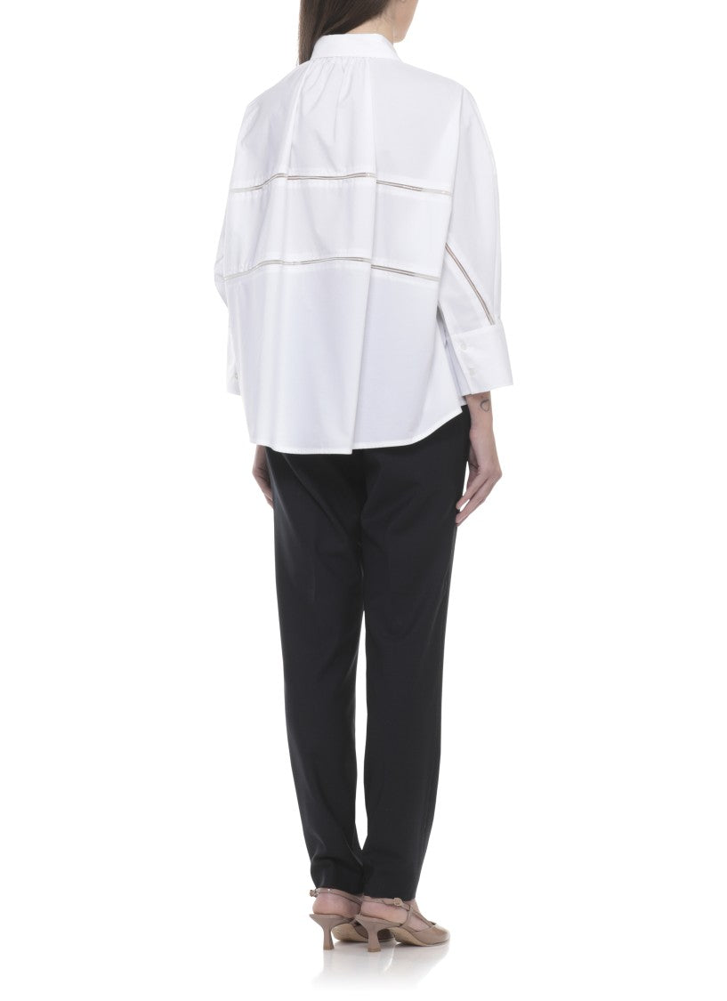 Fabiana Filippi White Lightpoint Detail Cotton Shirt