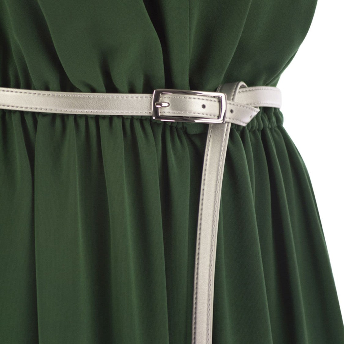 Max Mara Sleeveless Maxi Dress With Gathered Neckline