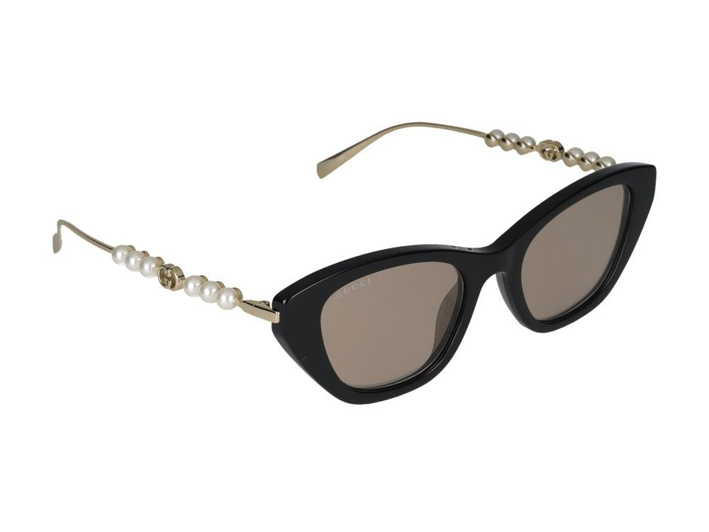Gucci Black Pearl Accents Cat-Eye Sunglasses