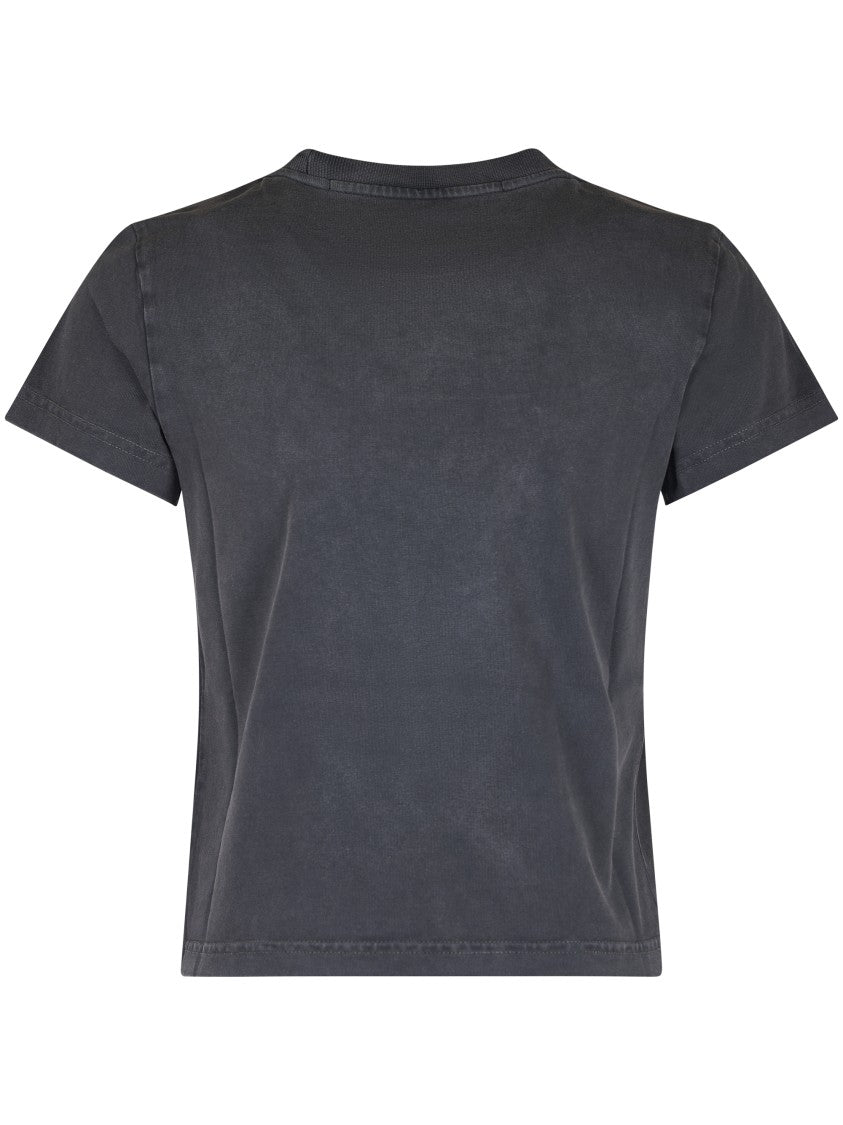 Alexander Wang Fitted Shrunken Tee With Bold Logo Print