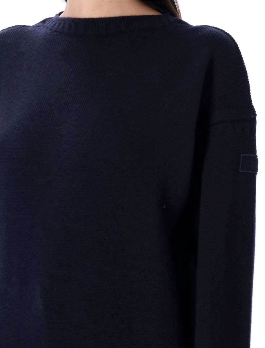 Chloé Boat Neck Relaxed Ribbed Sweater