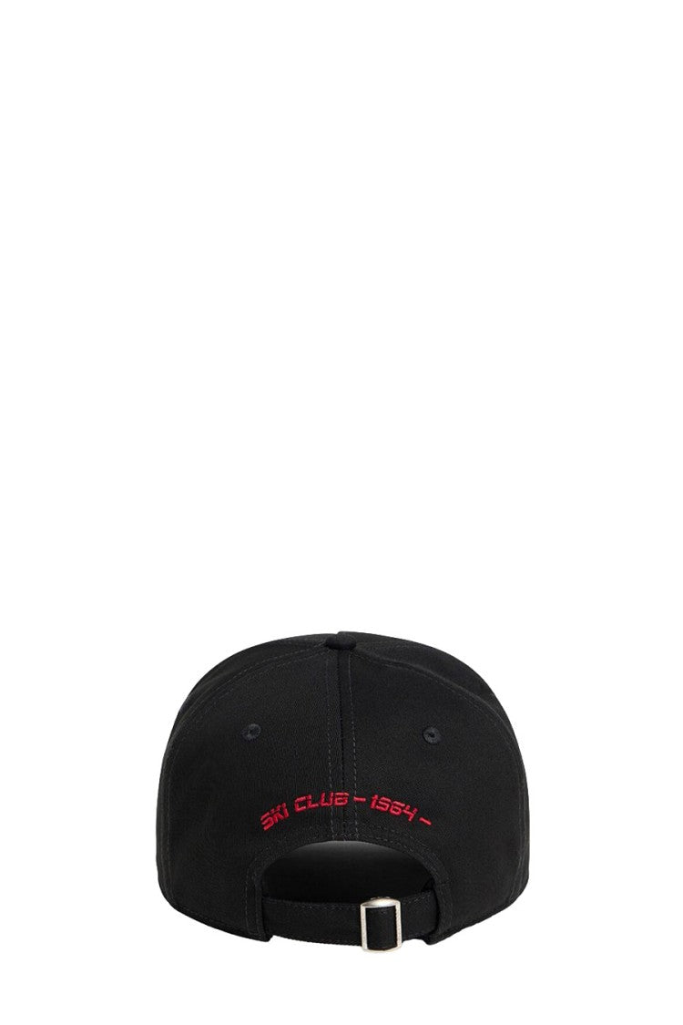Dsquared2 Black Racing Embroidered Wordmark Logo Cotton Hat