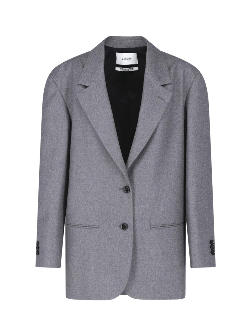 Lardini Grey Single-Breasted Cashmere Blazer