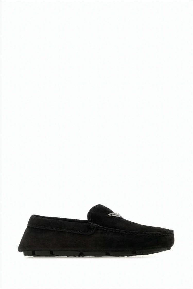 Prada Suede Loafer With Low Profile Rubber Sole