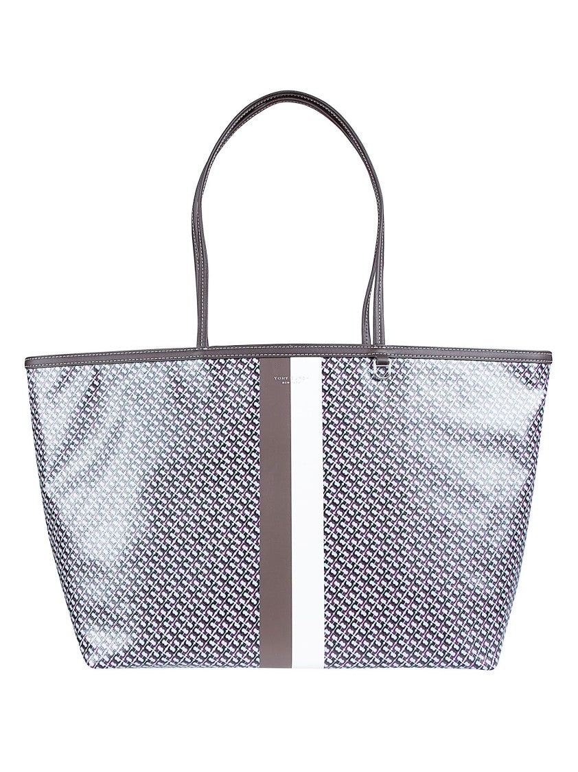 Tory Burch Geometric Patterned Racer Tote Bag With Dual Top Handles