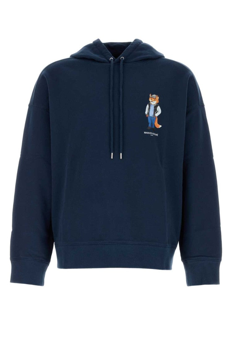 Maison Kitsuné Navy Blue Cotton Oversize Sweatshirt