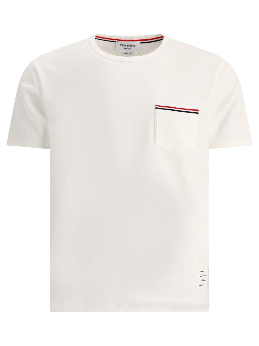 Thom Browne Essential White T-Shirt With Refined Fit