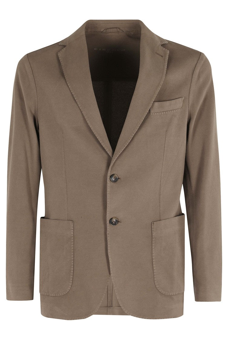 Circolo 1901 Dark Brown G.Dyed Patch Pocket Cotton-Blend Blazer