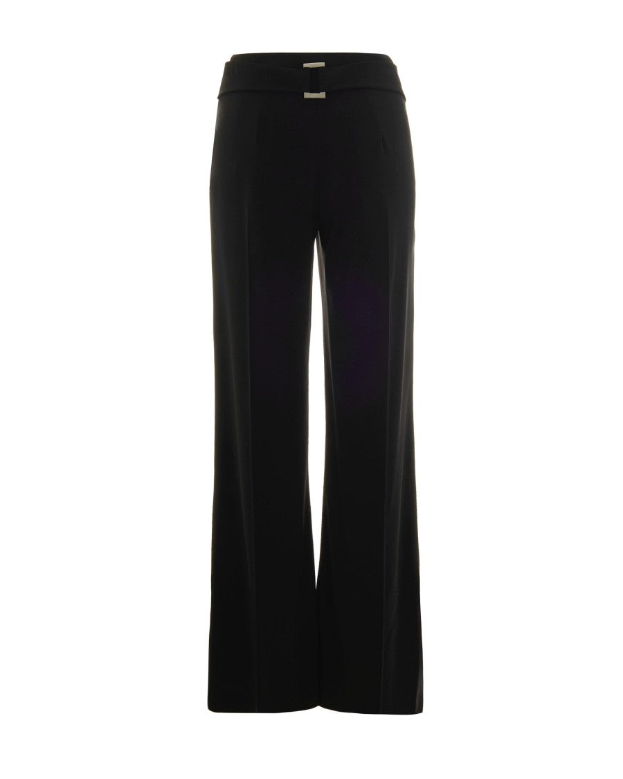 Patrizia Pepe Wide-Leg Trousers With Belt - Black