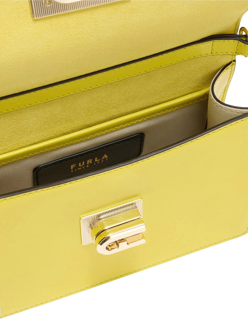 Furla Yellow 1927 Mini Leather Turn-Lock Bag