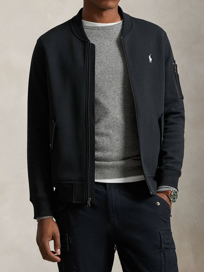 Polo Ralph Lauren Black Full-Zip Sleeve Pocket Sweatshirt