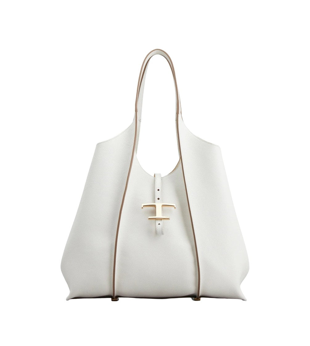 Tod's White Tsb Shopping Pend. T Medium Bag