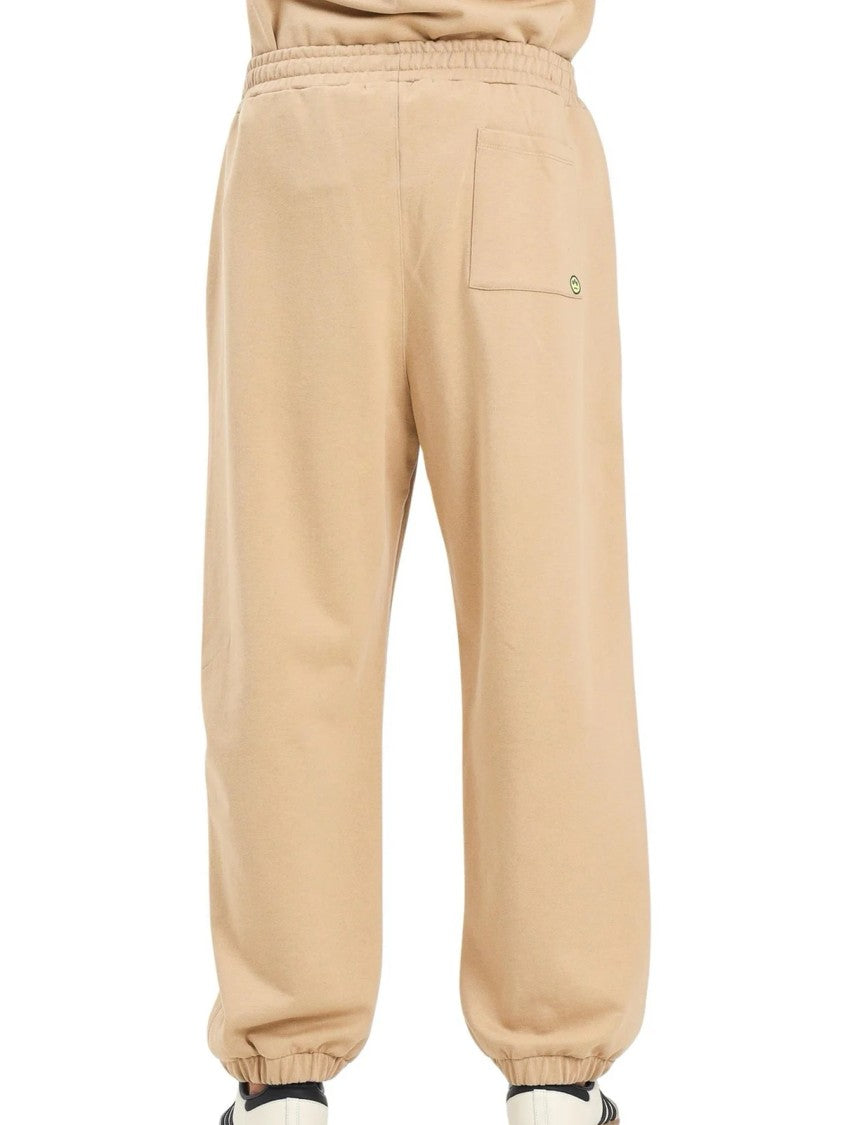 Barrow Relaxed Fit Cotton Sweatpants In Soft Beige Tone