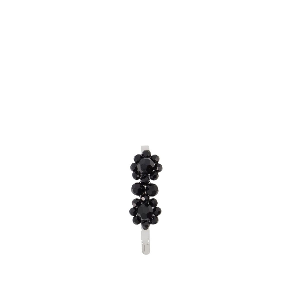 Simone Rocha Mini Flower Hair Clip - Crystal - Black