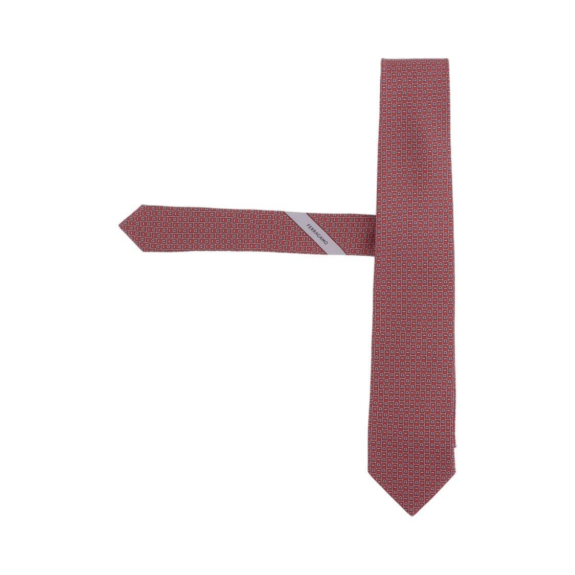 Salvatore Ferragamo Red Patterned Silk Tie