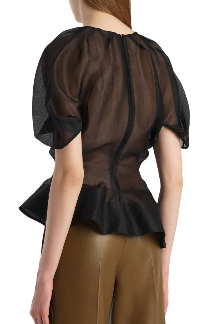 Khaite Rumi Draped Silk Organza Top