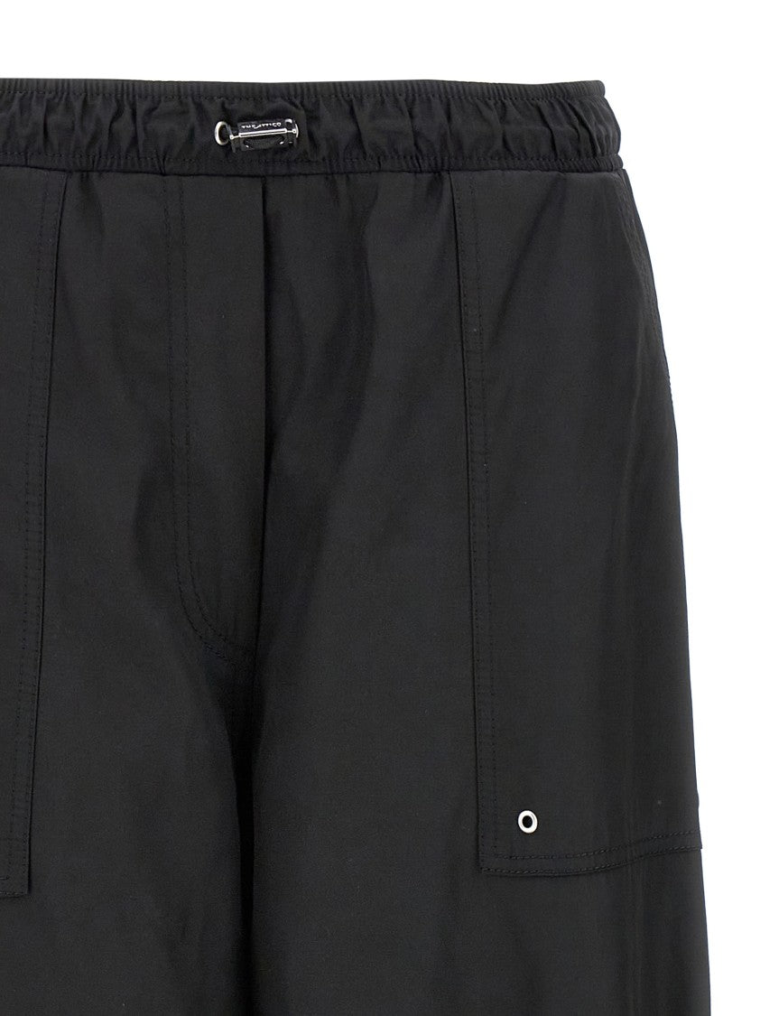 The Attico Relaxed-Fit Black Pants With Adjustable Drawstring
