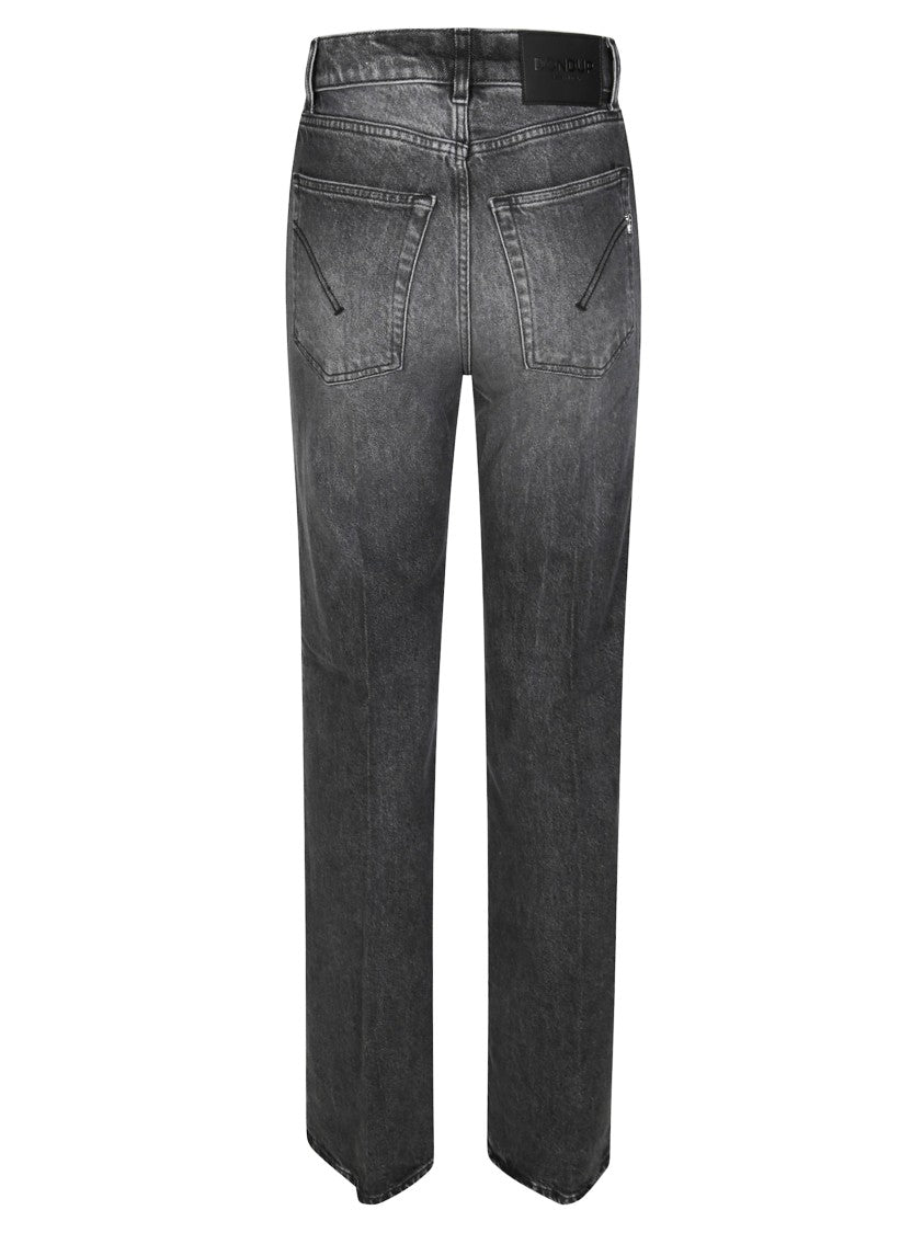 Dondup High-Waisted Wide-Leg Amber Trousers With Minimalist Design