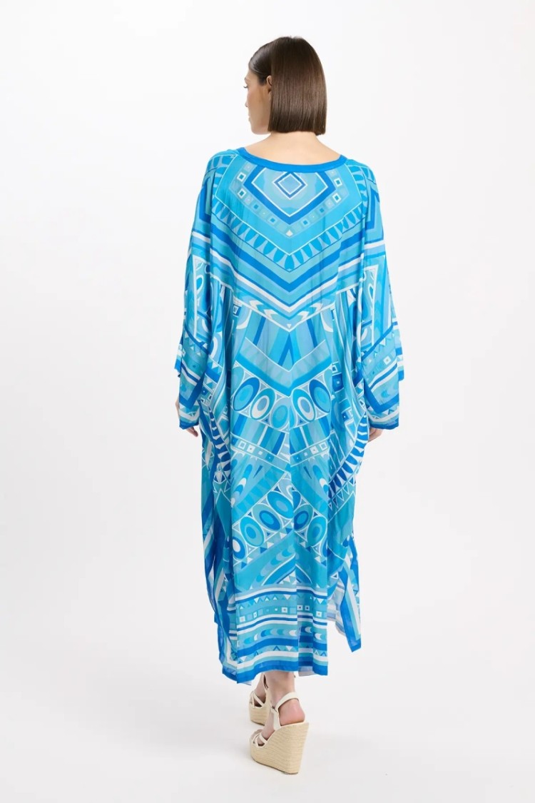Miss June Brenda Long Kaftan Blue