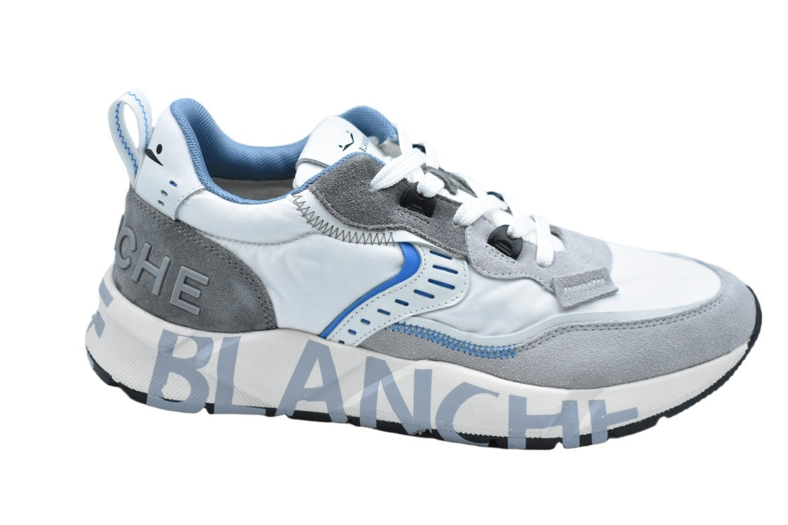 Voile Blanche Grey Blue Technical Fabric Suede Sneakers