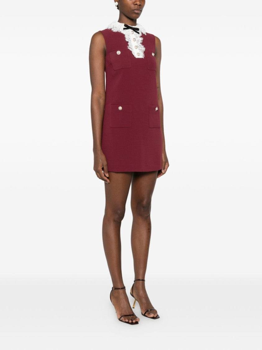 Self-Portrait Sleeveless Mini Lace Collar Dress