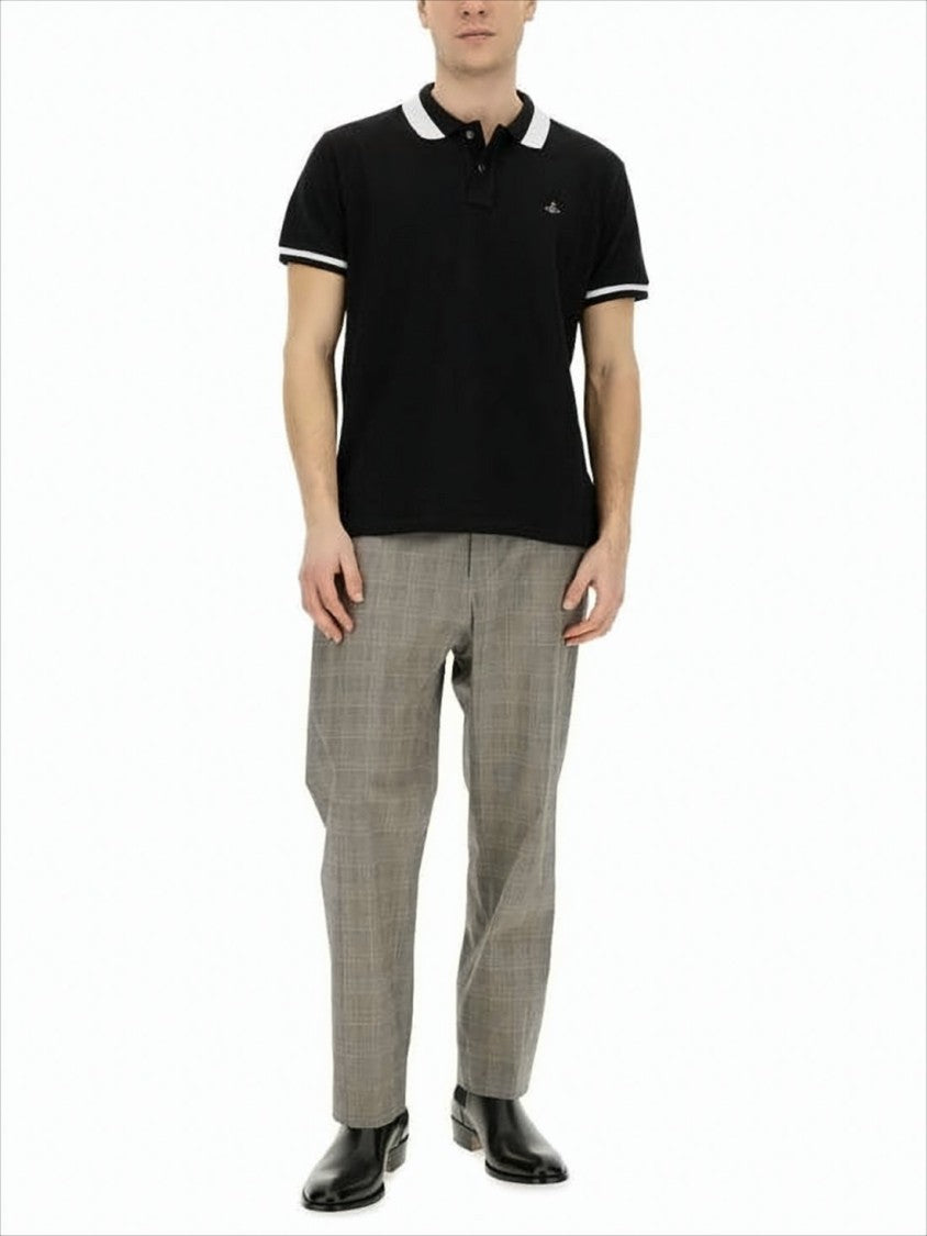 Vivienne Westwood Short-Sleeve Polo Shirt With Contrasting White Trim