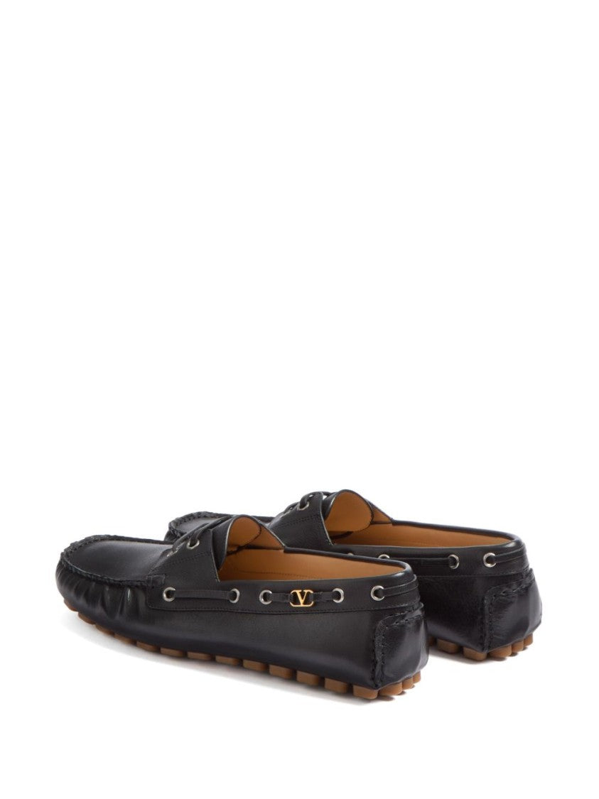 Valentino Garavani Slip-On Leather Moccasin With Vlogo Signature