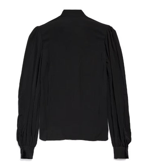 Balenciaga Button-Down Shirt With Bow Tie Collar And Puffed Sleeves
