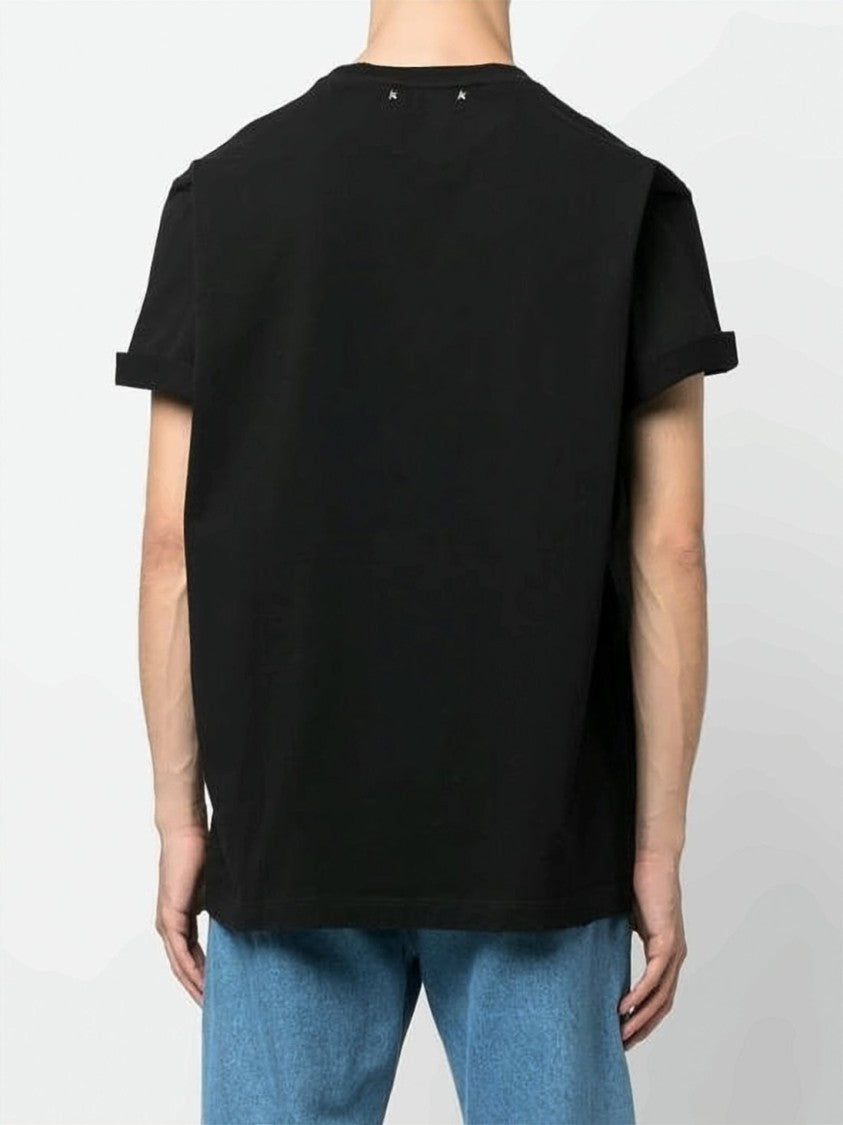 Golden Goose Short-Sleeve Black Cotton T-Shirt With Crew Neckline