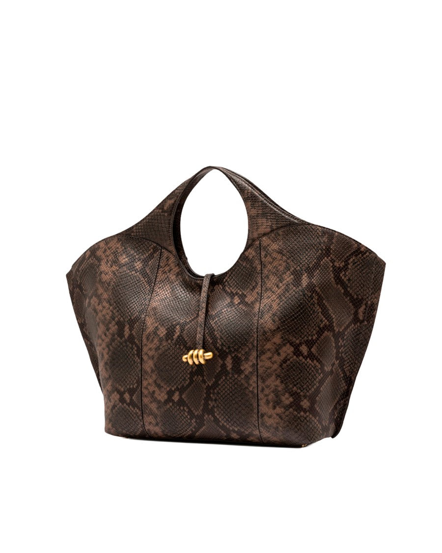 Gianni Chiarini Infinity Python Embossed Leather Handbag