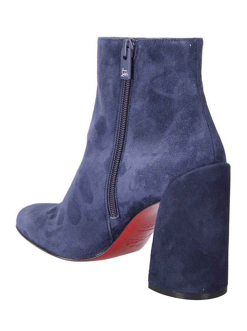 Christian Louboutin Suede Ankle Boots With Almond Toe