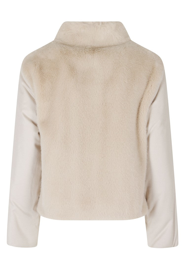 Herno Chantilly High Neck Cashmere Sleeves Polyester Jacket