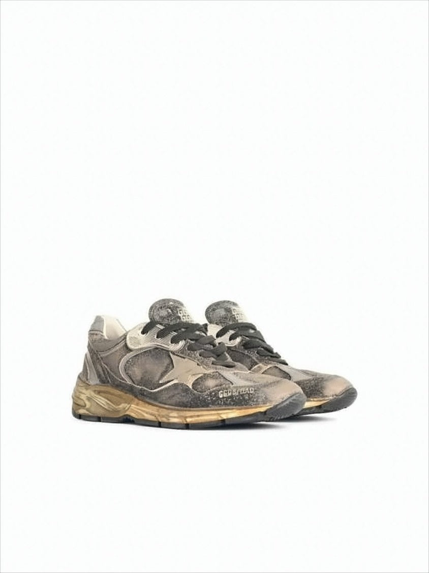 Golden Goose Distressed Vintage-Inspired Low-Top Sneakers With Chunky Sole