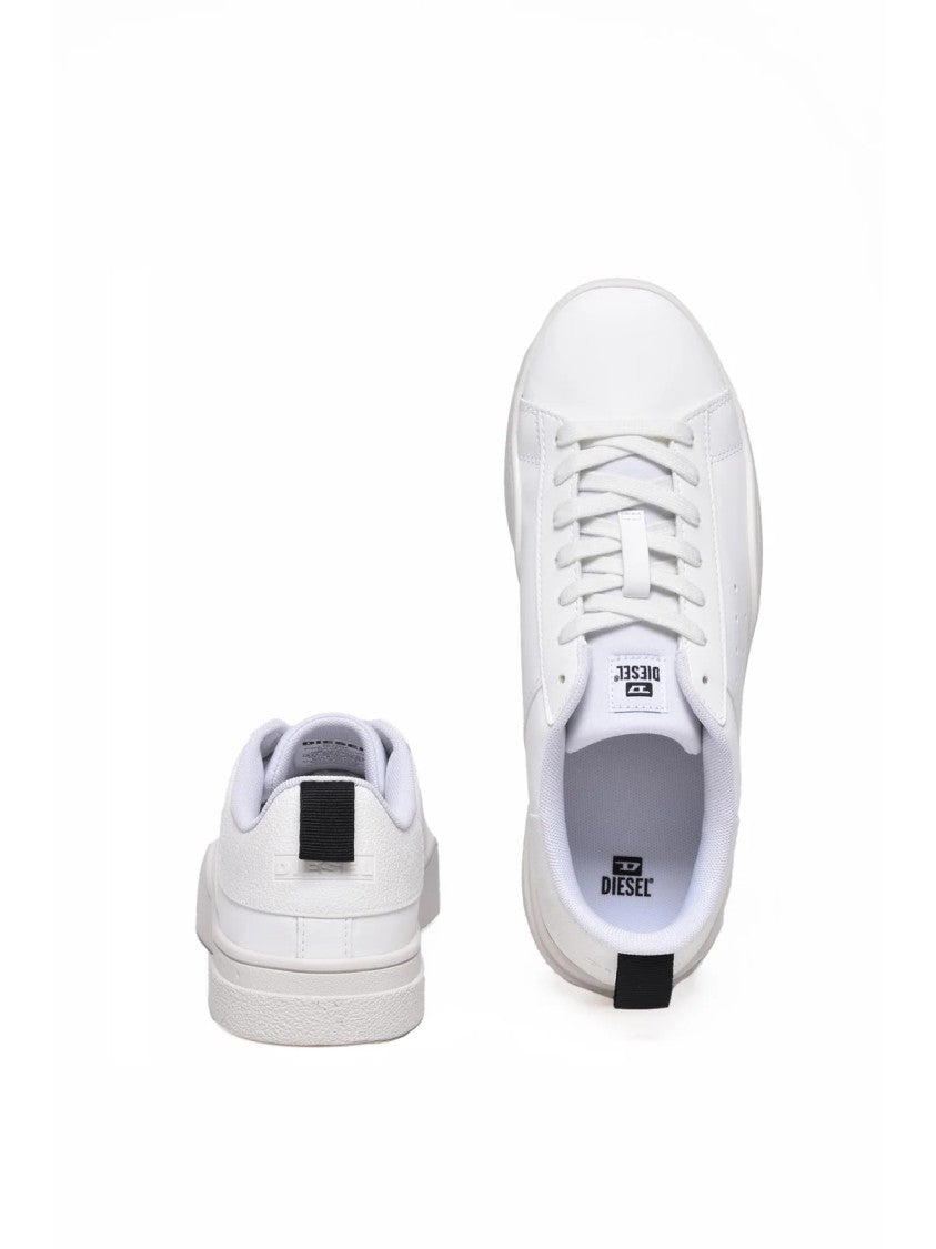 Diesel White Rubber Minimalist Sneakers