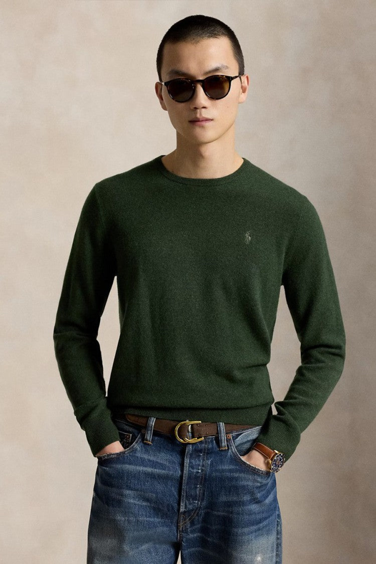 Polo Ralph Lauren Dark Green Heathered Crew-Neck Sweater