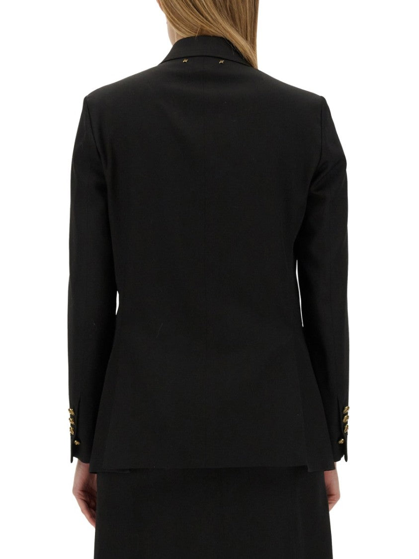 Golden Goose Black Tailored Double-Breasted Virgin Wool Blazer