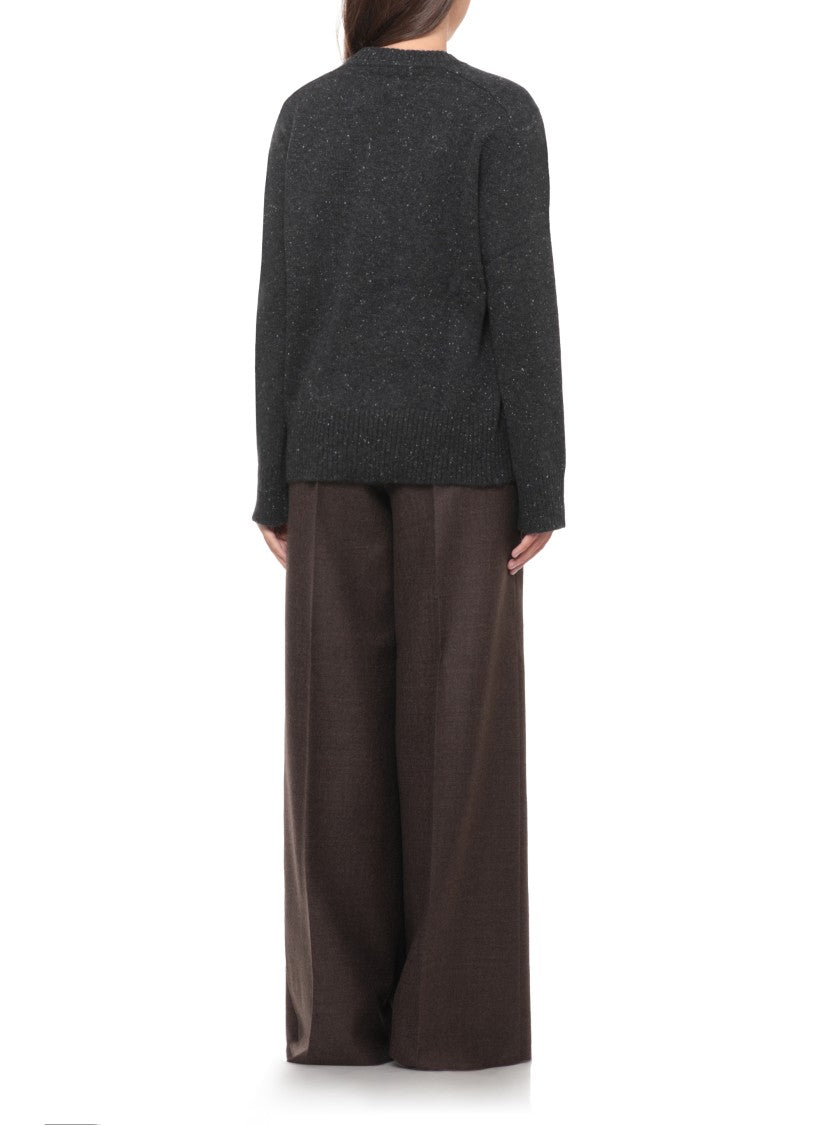 Loulou De Saison Dark Grey Speckled Detail Cashmere Sweater